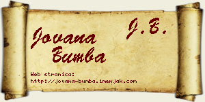 Jovana Bumba vizit kartica